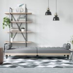 vidaXL Canapea extensibilă cu cotiere, gri deschis, textil