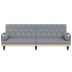 vidaXL Canapea extensibilă cu cotiere, gri deschis, textil