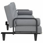 vidaXL Canapea extensibilă cu cotiere, gri deschis, textil