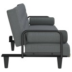 vidaXL Canapea extensibilă cu cotiere, gri închis, textil