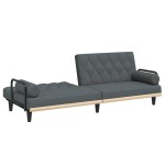 vidaXL Canapea extensibilă cu cotiere, gri închis, textil
