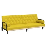 vidaXL Canapea extensibilă cu cotiere, galben deschis, textil