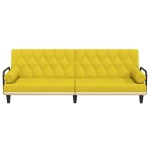 vidaXL Canapea extensibilă cu cotiere, galben deschis, textil