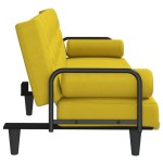 vidaXL Canapea extensibilă cu cotiere, galben deschis, textil