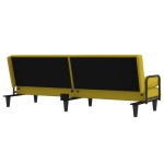 vidaXL Canapea extensibilă cu cotiere, galben deschis, textil