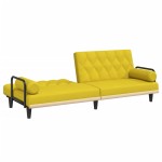 vidaXL Canapea extensibilă cu cotiere, galben deschis, textil