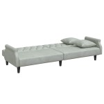 vidaXL Canapea extensibilă cu cotiere, gri deschis, catifea