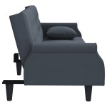 vidaXL Canapea extensibilă cu cotiere, gri închis, catifea