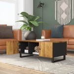 vidaXL Măsuță de cafea, 100x54x40 cm, lemn masiv mango/lemn prelucrat vidaXL Măsuță de cafea, 100x54x40 cm, lemn masiv mango/lemn prelucrat