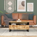 vidaXL Măsuță de cafea, 80x54x40 cm, lemn masiv mango/lemn prelucrat vidaXL Măsuță de cafea, 80x54x40 cm, lemn masiv mango/lemn prelucrat