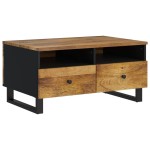 vidaXL Măsuță de cafea, 80x54x40 cm, lemn masiv mango/lemn prelucrat vidaXL Măsuță de cafea, 80x54x40 cm, lemn masiv mango/lemn prelucrat
