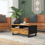 vidaXL Măsuță de cafea, 80x54x40 cm, lemn masiv mango/lemn prelucrat vidaXL Măsuță de cafea, 80x54x40 cm, lemn masiv mango/lemn prelucrat