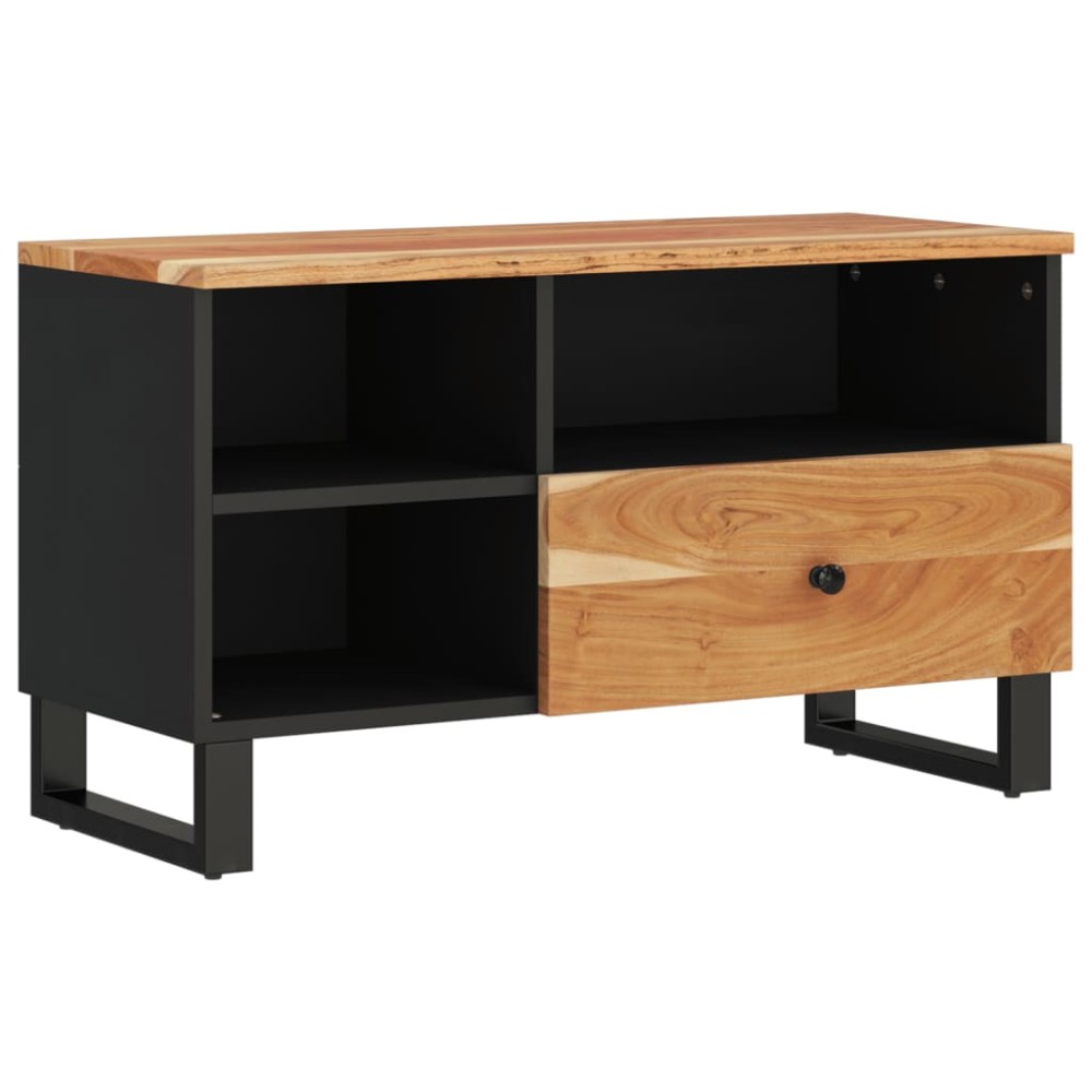 vidaXL Comodă TV, 80x33x46 cm, lemn masiv de acacia & lemn compozit