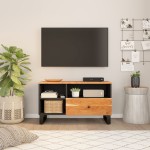 vidaXL Comodă TV, 80x33x46 cm, lemn masiv de acacia & lemn compozit vidaXL Comodă TV, 80x33x46 cm, lemn masiv de acacia & lemn compozit