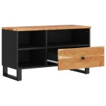 vidaXL Comodă TV, 80x33x46 cm, lemn masiv de acacia & lemn compozit vidaXL Comodă TV, 80x33x46 cm, lemn masiv de acacia & lemn compozit