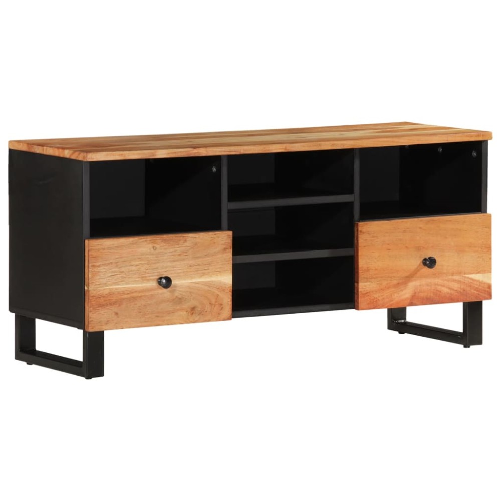 vidaXL Comodă TV, 100x33x46 cm, lemn masiv de acacia & lemn compozit
