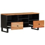 vidaXL Comodă TV, 100x33x46 cm, lemn masiv de acacia & lemn compozit