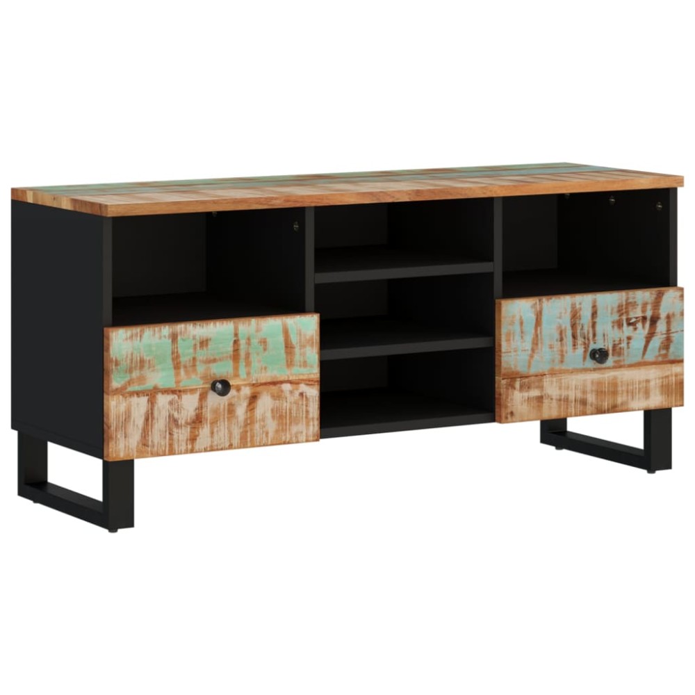 vidaXL Comodă TV, 100x33x46 cm, lemn masiv reciclat & lemn compozit