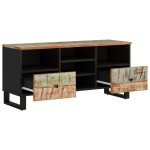vidaXL Comodă TV, 100x33x46 cm, lemn masiv reciclat & lemn compozit