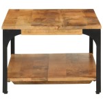 vidaXL Măsuță de cafea 2 straturi, 100x55x38 cm, lemn masiv mango/oțel vidaXL Măsuță de cafea 2 straturi, 100x55x38 cm, lemn masiv mango/oțel