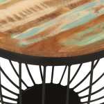 vidaXL Măsuță de cafea Ø50x35 cm, lemn masiv recuperat și oțel vidaXL Măsuță de cafea Ø50x35 cm, lemn masiv recuperat și oțel