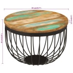 vidaXL Măsuță de cafea Ø50x35 cm, lemn masiv recuperat și oțel vidaXL Măsuță de cafea Ø50x35 cm, lemn masiv recuperat și oțel