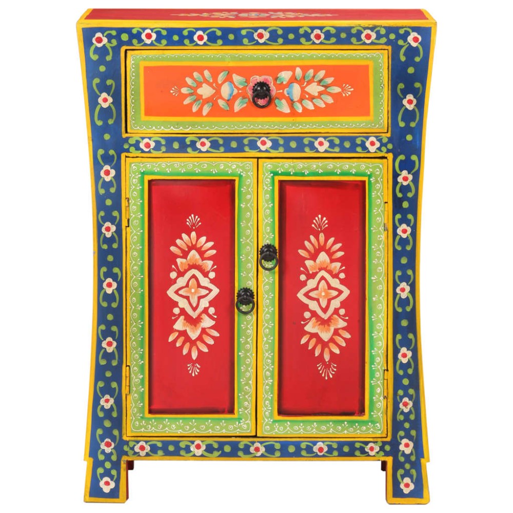 vidaXL Servantă pictată manual, 53x30x74 cm, lemn masiv de mango