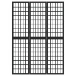 vidaXL Paravan pliabil cu 3 panouri, stil japonez, negru, 120x170 cm vidaXL Paravan pliabil cu 3 panouri, stil japonez, negru, 120x170 cm