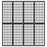 vidaXL Paravan pliabil cu 4 panouri, stil japonez, negru, 160x170 cm vidaXL Paravan pliabil cu 4 panouri, stil japonez, negru, 160x170 cm