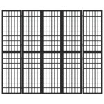 vidaXL Paravan pliabil cu 5 panouri, stil japonez, negru, 200x170 cm vidaXL Paravan pliabil cu 5 panouri, stil japonez, negru, 200x170 cm