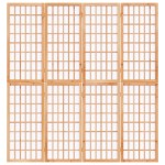 vidaXL Paravan pliabil de cameră, 4 panouri, 160x170 cm, stil japonez vidaXL Paravan pliabil de cameră, 4 panouri, 160x170 cm, stil japonez