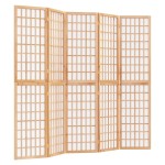 vidaXL Paravan pliabil de cameră, 5 panouri, 200x170 cm, stil japonez
