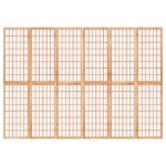 vidaXL Paravan pliabil de cameră, 6 panouri, 240x170 cm, stil japonez vidaXL Paravan pliabil de cameră, 6 panouri, 240x170 cm, stil japonez