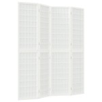 vidaXL Paravan pliabil cu 4 panouri, stil japonez, alb, 160x170 cm vidaXL Paravan pliabil cu 4 panouri, stil japonez, alb, 160x170 cm