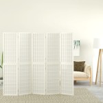 vidaXL Paravan pliabil cu 5 panouri, stil japonez, alb, 200x170 cm vidaXL Paravan pliabil cu 5 panouri, stil japonez, alb, 200x170 cm