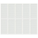 vidaXL Paravan pliabil cu 5 panouri, stil japonez, alb, 200x170 cm vidaXL Paravan pliabil cu 5 panouri, stil japonez, alb, 200x170 cm