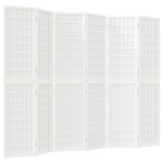 vidaXL Paravan pliabil cu 6 panouri, stil japonez, alb, 240x170 cm vidaXL Paravan pliabil cu 6 panouri, stil japonez, alb, 240x170 cm