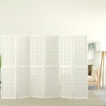 vidaXL Paravan pliabil cu 6 panouri, stil japonez, alb, 240x170 cm vidaXL Paravan pliabil cu 6 panouri, stil japonez, alb, 240x170 cm