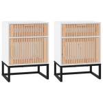 vidaXL Dulapuri noptieră, 2 buc., alb, 40x30x55,5 cm, lemn prelucrat vidaXL Dulapuri noptieră, 2 buc., alb, 40x30x55,5 cm, lemn prelucrat