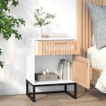 vidaXL Dulapuri noptieră, 2 buc., alb, 40x30x55,5 cm, lemn prelucrat vidaXL Dulapuri noptieră, 2 buc., alb, 40x30x55,5 cm, lemn prelucrat