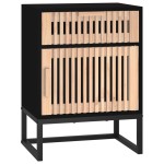 vidaXL Dulap noptieră, negru, 40x30x55,5 cm, lemn prelucrat&fier vidaXL Dulap noptieră, negru, 40x30x55,5 cm, lemn prelucrat&fier