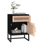 vidaXL Dulap noptieră, negru, 40x30x55,5 cm, lemn prelucrat&fier vidaXL Dulap noptieră, negru, 40x30x55,5 cm, lemn prelucrat&fier