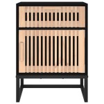 vidaXL Dulap noptieră, negru, 40x30x55,5 cm, lemn prelucrat&fier vidaXL Dulap noptieră, negru, 40x30x55,5 cm, lemn prelucrat&fier