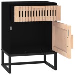 vidaXL Dulap noptieră, negru, 40x30x55,5 cm, lemn prelucrat&fier vidaXL Dulap noptieră, negru, 40x30x55,5 cm, lemn prelucrat&fier