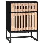 vidaXL Dulapuri noptieră, 2 buc., negru, 40x30x55,5 cm, lemn & fier vidaXL Dulapuri noptieră, 2 buc., negru, 40x30x55,5 cm, lemn & fier