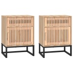 vidaXL Dulapuri noptieră, 2 buc., 40x30x55,5 cm, lemn prelucrat & fier vidaXL Dulapuri noptieră, 2 buc., 40x30x55,5 cm, lemn prelucrat & fier
