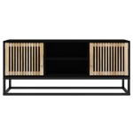 vidaXL Comodă TV, negru, 105x30x45 cm, lemn prelucrat & fier