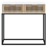 vidaXL Masă de consolă albă 80x30x75 cm din lemn de lemn și fier vidaXL Masă de consolă albă 80x30x75 cm din lemn de lemn și fier