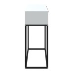 vidaXL Masă consolă, alb, 105x30x75 cm, lemn prelucrat și fier vidaXL Masă consolă, alb, 105x30x75 cm, lemn prelucrat și fier