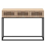 vidaXL Masă consolă, 105x30x75 cm, lemn prelucrat și fier vidaXL Masă consolă, 105x30x75 cm, lemn prelucrat și fier